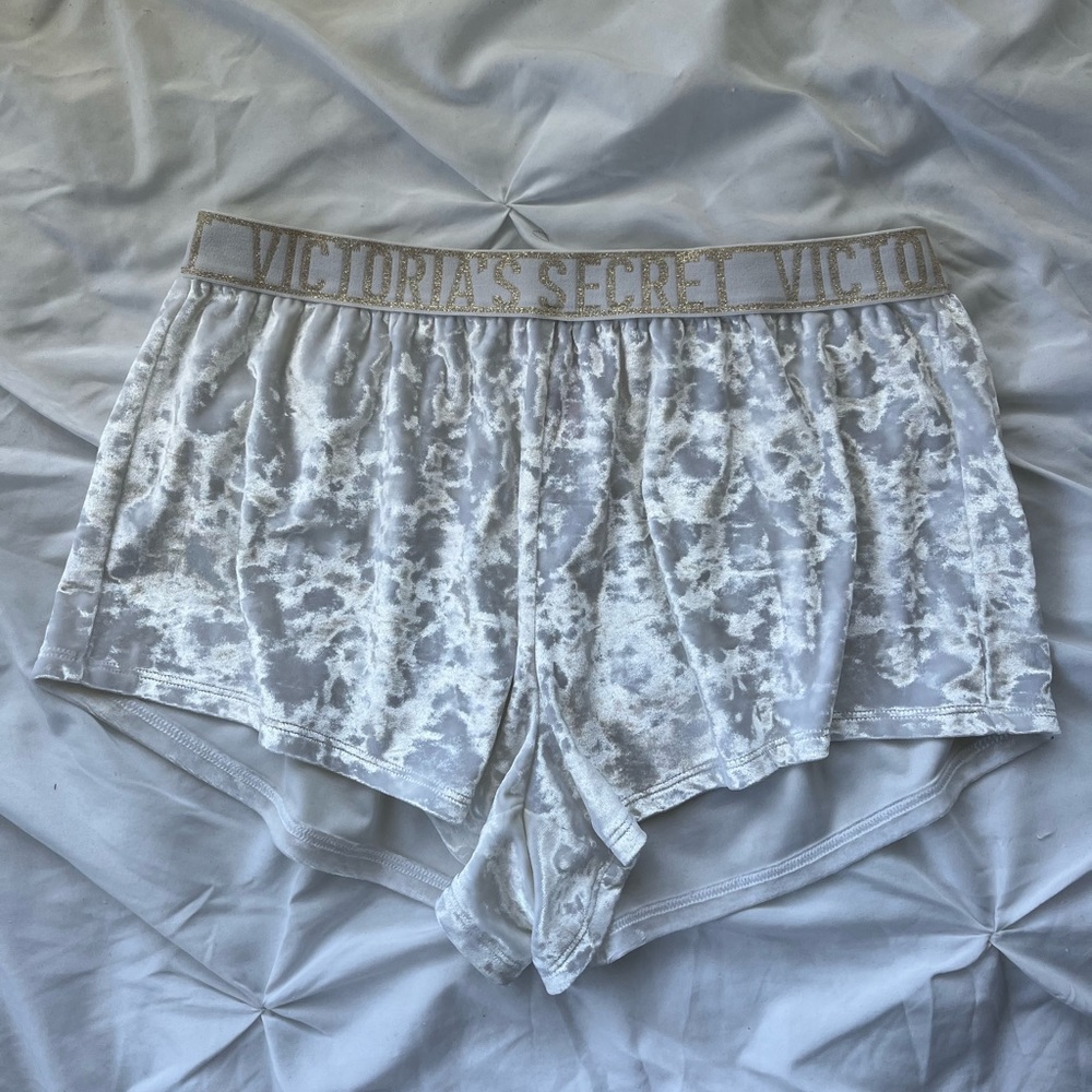 Victoria secret white velvet shorts!